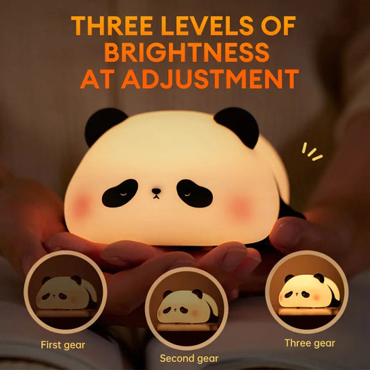 Cute Panda Silicone Night Light β Soft Touch LED Lamp for Kids Bedroom