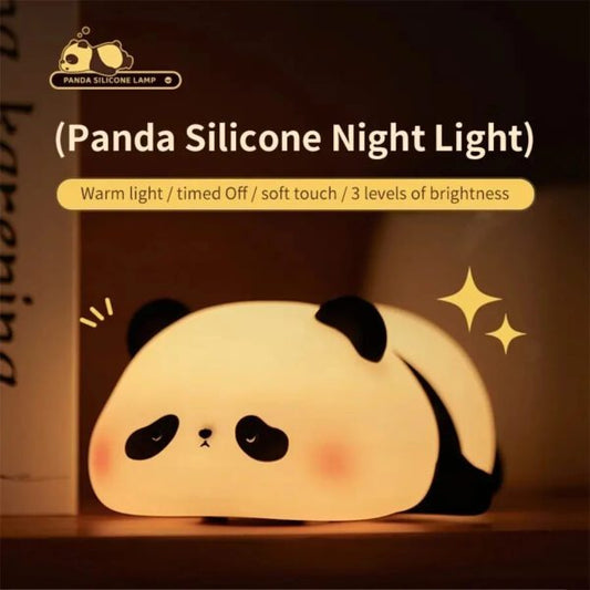 Cute Panda Silicone Night Light β Soft Touch LED Lamp for Kids Bedroom