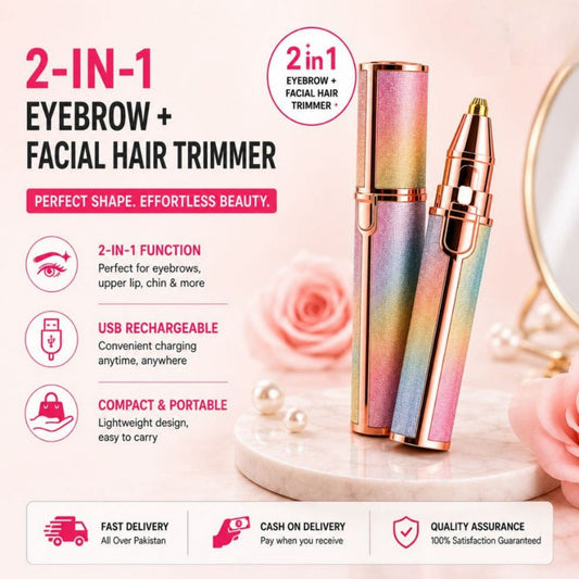 2 in 1 Rechargeable Eyebrow Trimmer β Facial Hair Remover