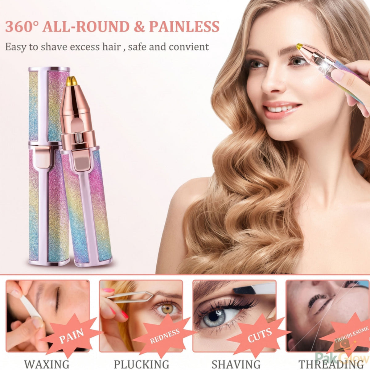 2 in 1 Rechargeable Eyebrow Trimmer – Facial Hair Remover